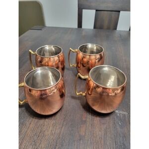 Moscow Mule Copper Mugs Set‎ of 4 - 100 Percent Pure Copper